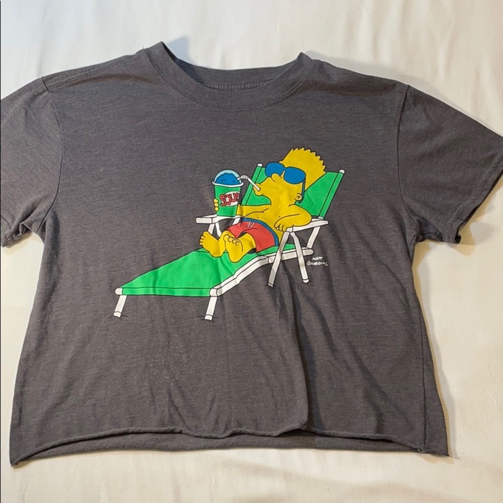 Bart Simpson Grey Crop Top